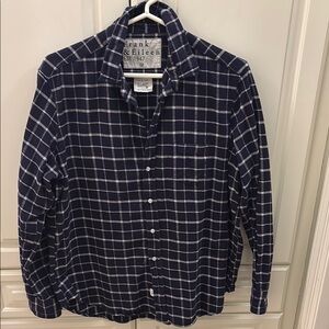 Frank & Eileen Navy brushed flannel shirt